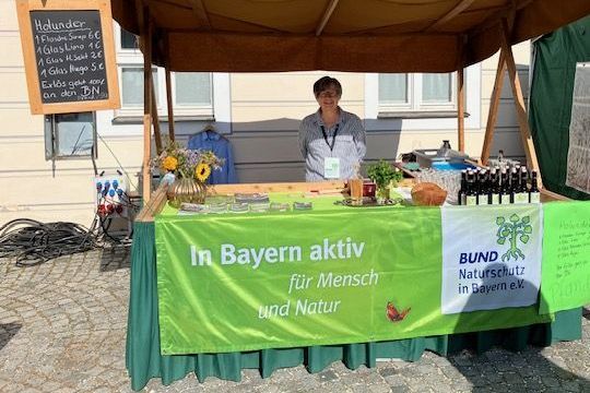 BUND-Stand am Ökomarkt Roggenburg 2024 - Holunderblütendrinks