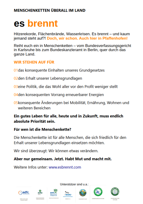 Text Erklärung "es brennt"